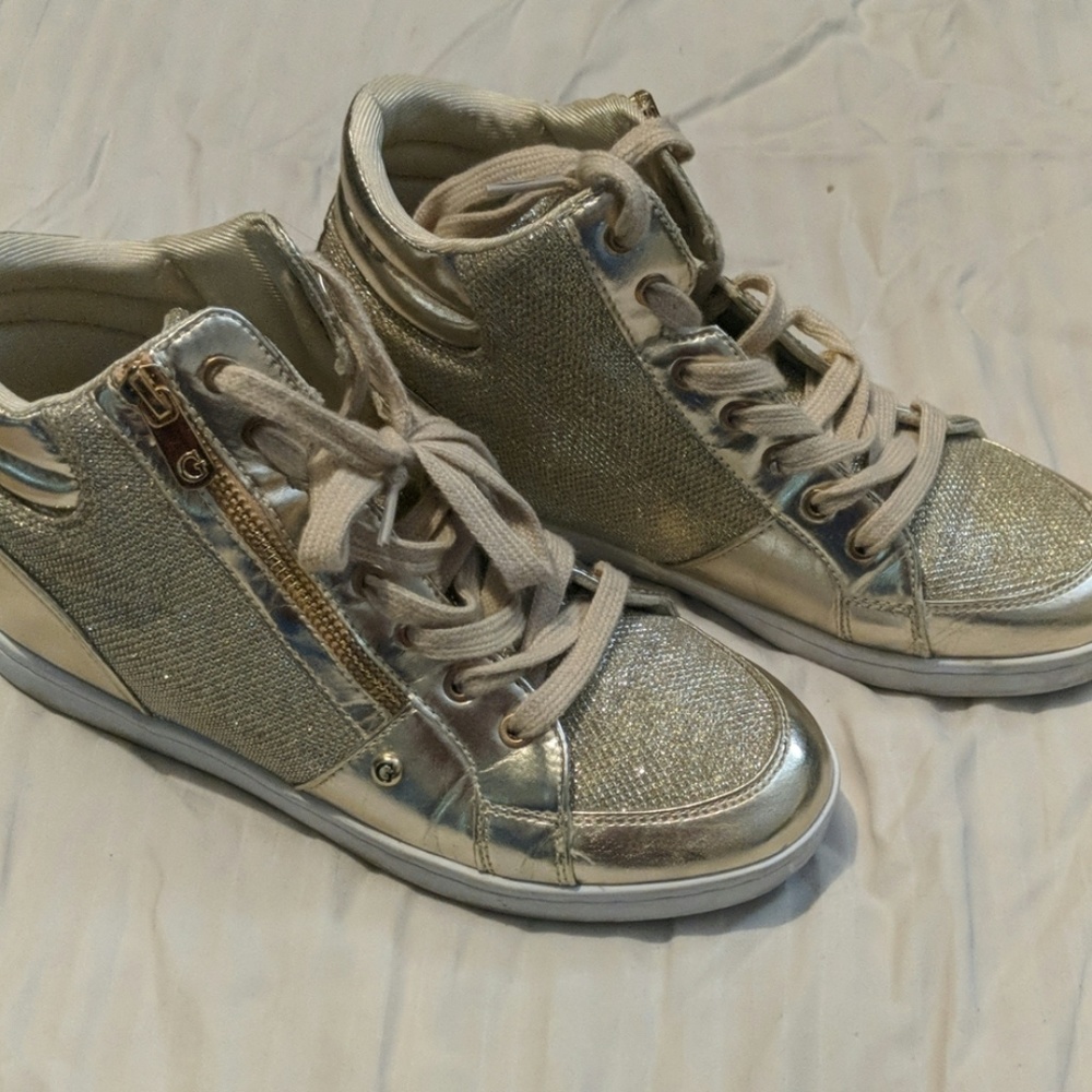Gold Guess shoes